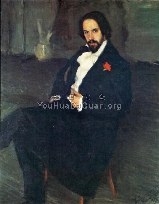 Portrait of the Painter Ivan Bilibin - 鲍里斯·克斯托依列夫